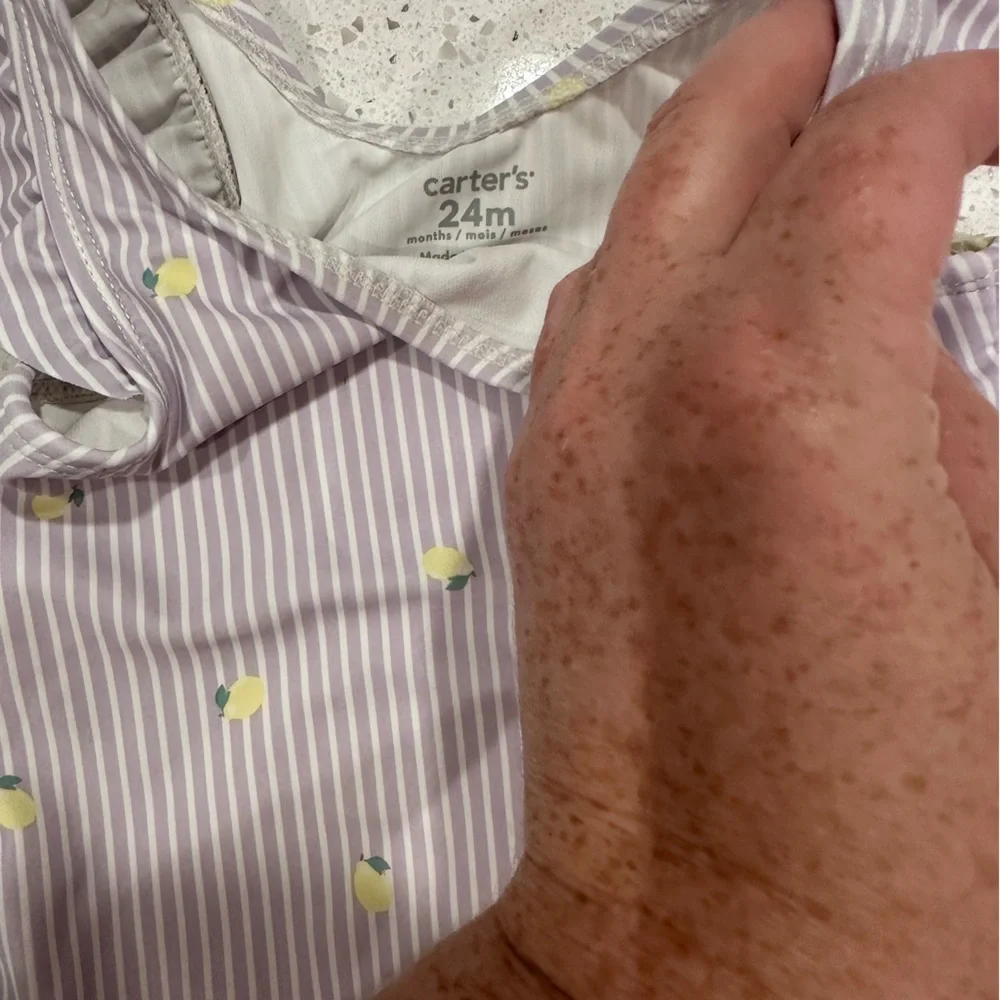Carter's Purple and Yellow Striped Diaper Cover